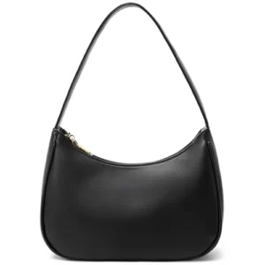 Small black crossbody bag with chain strap